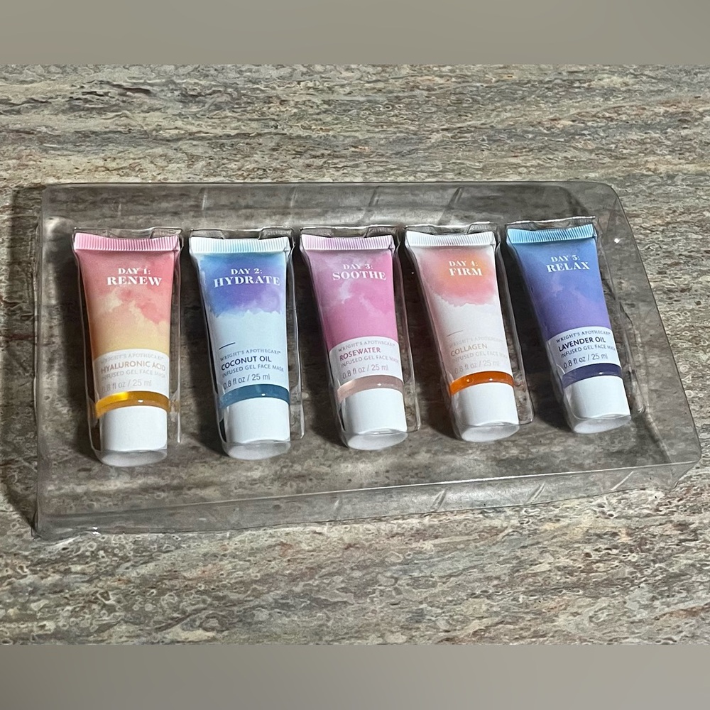 New Wright’s Apothecary 5-Day Infused gel face mask set